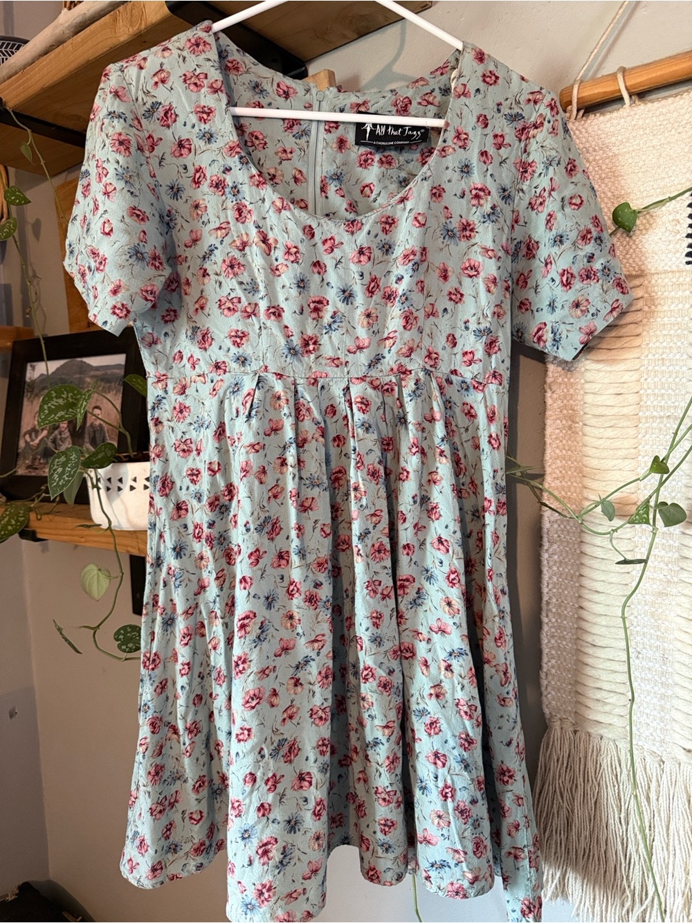 All That Jazz Mint Floral Short-Sleeve Mini Dress
